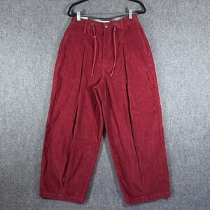NWT Sample Pants OTW Vans Corduroy Pleated Baggy Pants Red Size 26x28 Unisex